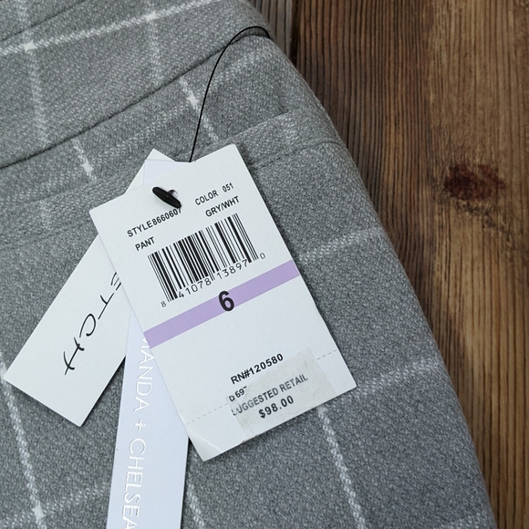 NWT Amanda & Chelsea plaid trousers. Sz. 6 - Picture 5 of 10